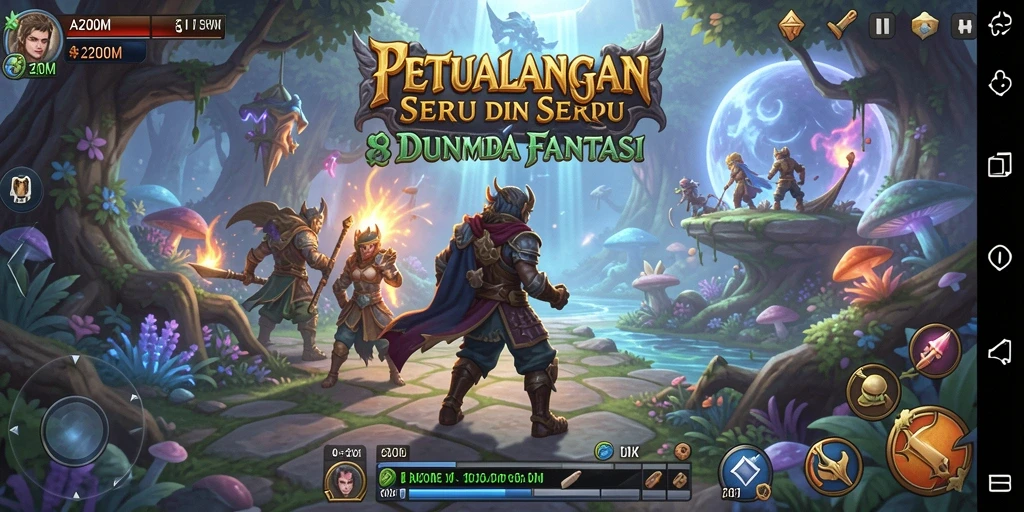 Tampilan gameplay A200M yang menakjubkan di dunia fantasi.
