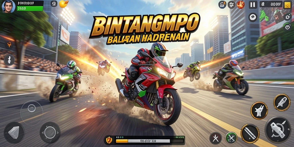 Tampilan aksi balapan motor yang mendebarkan di BINTANGMPO.