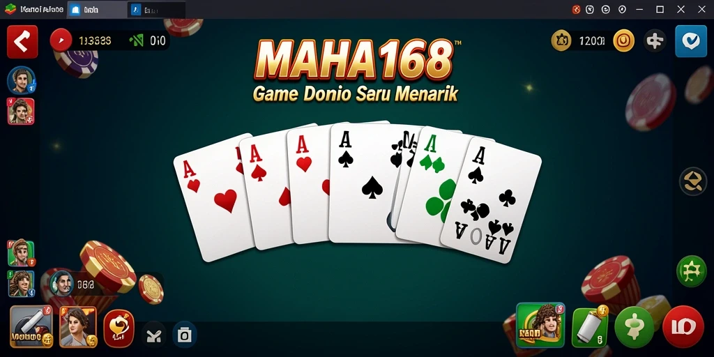 Screenshot gameplay seru dari permainan Domino MAHA168.