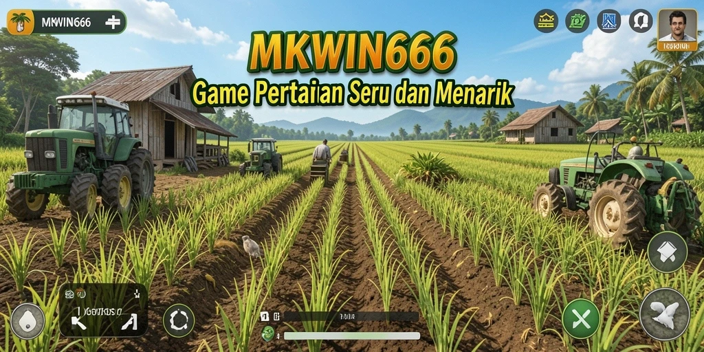 Tangkapan layar menunjukkan gameplay seru di MKWIN666 dengan berbagai tanaman dan hewan.