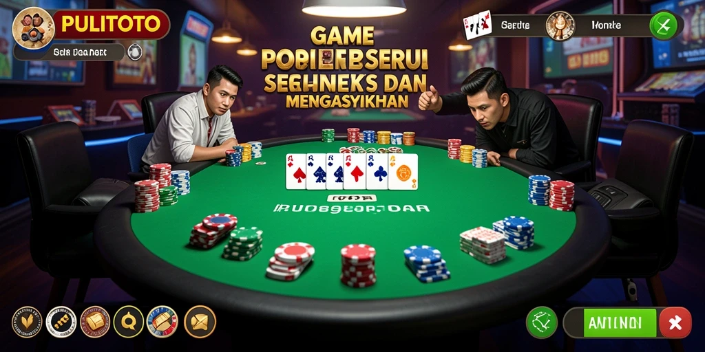 Screenshot gameplay PULITOTO yang menampilkan serunya permainan poker.