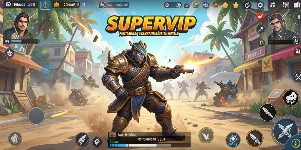 Tangkapan layar gameplay SUPERVIP yang intens dan mendebarkan.