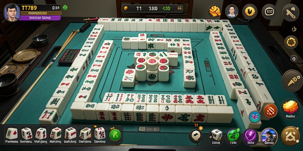 Screenshot permainan TT789 yang menunjukkan aksi seru Mahjong.